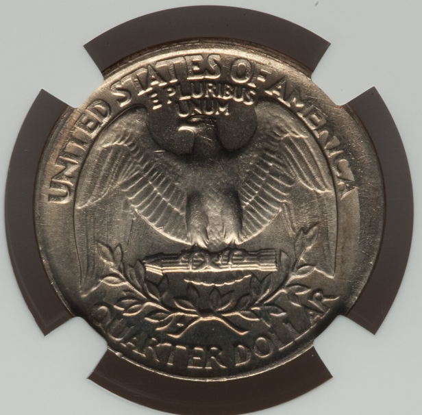 1996 quarter broadstrike error showing coin spread wider than normal without collar restraint